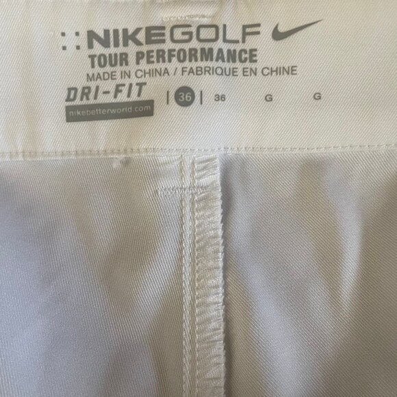 Nike Golf Tour Performance Shorts Mens 36 White Chino Flat Front Dri-Fit Pockets - Picture 4 of 7